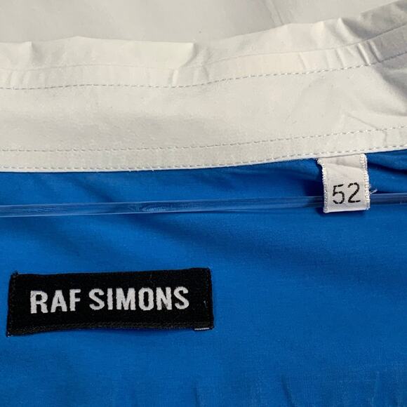 RAF SIMONS Size 42 Light Blue Aqua Cotton Button Down Long Sleeve Shirt - Picture 5 of 6